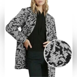 Banana Republic Black and Gray Knit Teddy Jacket